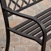 4-Ft Metal Garden Bench with Bronze Highlights over Antique Black Finish